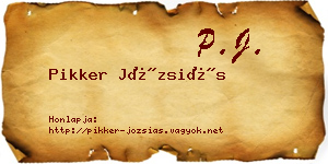 Pikker Józsiás névjegykártya